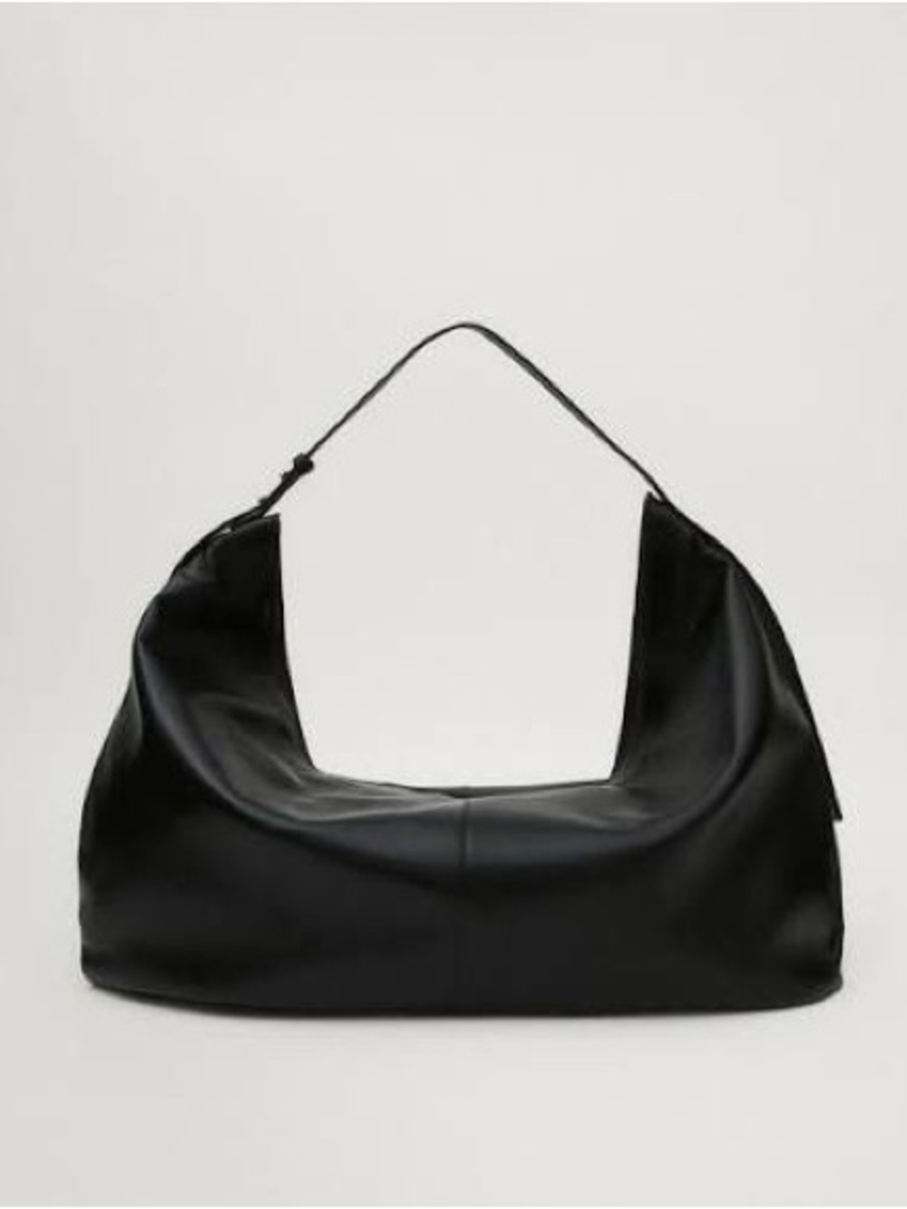Massimo Dutti leather Black Hobo Shoulder Bag
